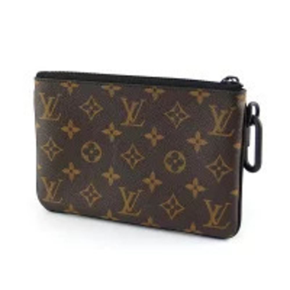 Louis Vuitton Monogram Zipped Brown Clutch Brown